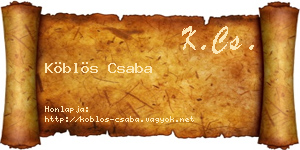 Köblös Csaba névjegykártya