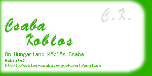 csaba koblos business card