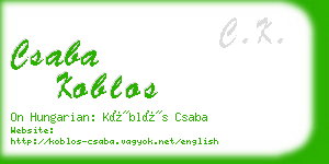 csaba koblos business card